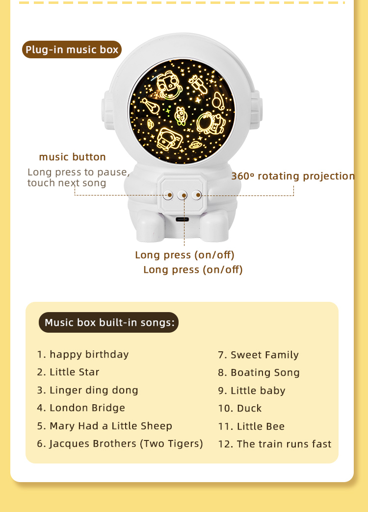 Spaceman LED Night Light Projector for Room Bedroom Decoration - Image 7