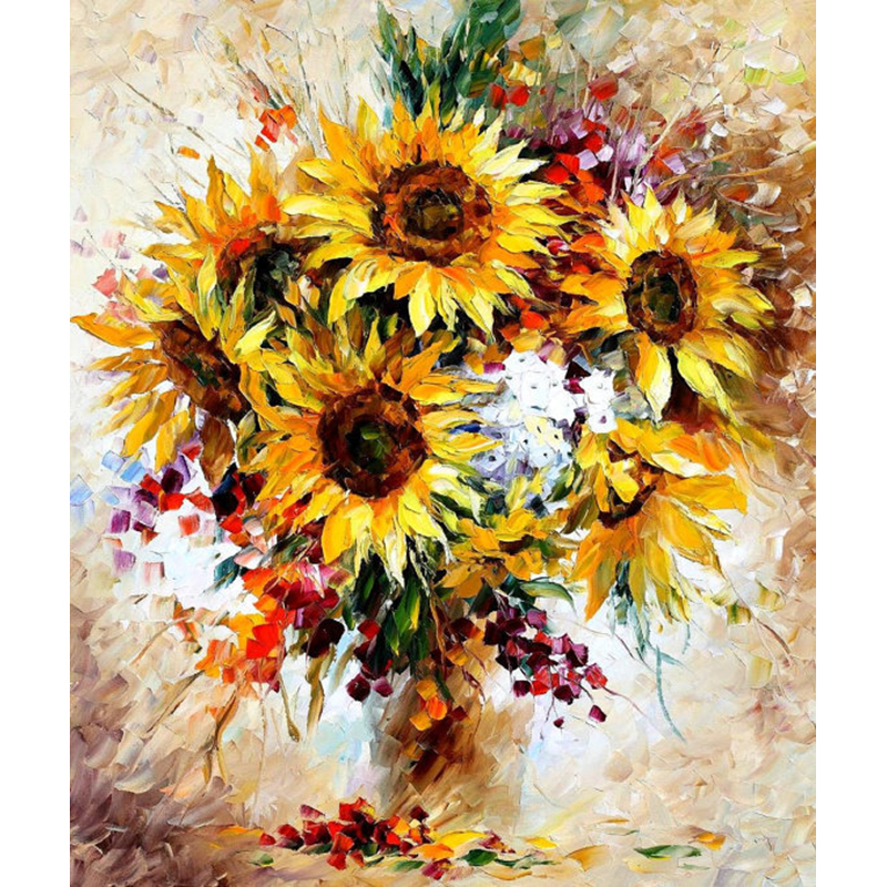 Modern Sunflower DIY Painting By Number Acrylic For Home