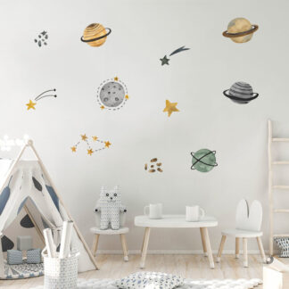 Space Universe Stars Removable Stickers Nursery Wall Decals