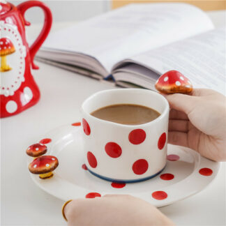 Hand Painted Mushroom Underglaze Ceramic Mug 250ml