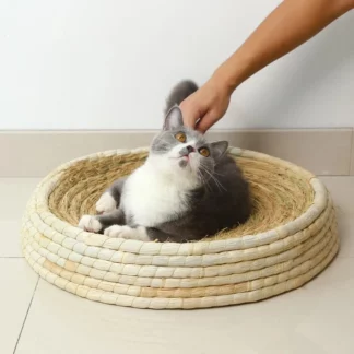 Cat Bed Scratcher Sleeping Mat Pets Straw Braided