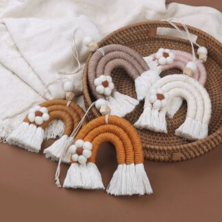 Handmade Macrame Rainbow Wall Hanging Baby Room Decor