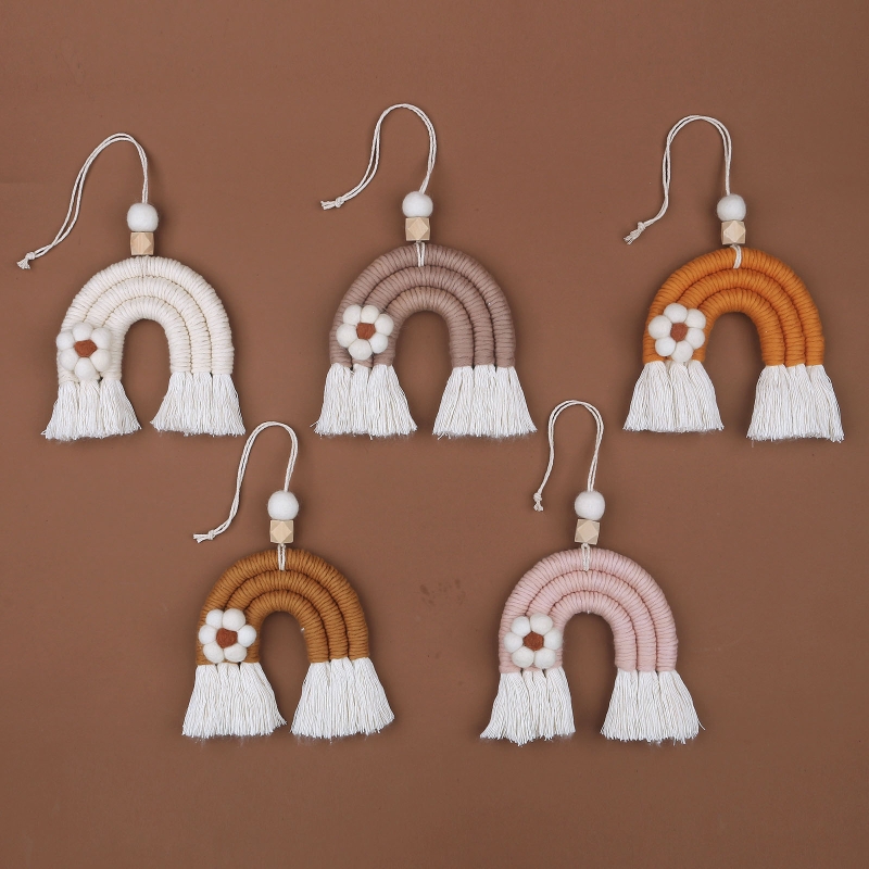 Handmade Macrame Rainbow Wall Hanging Baby Room Decor - Image 10