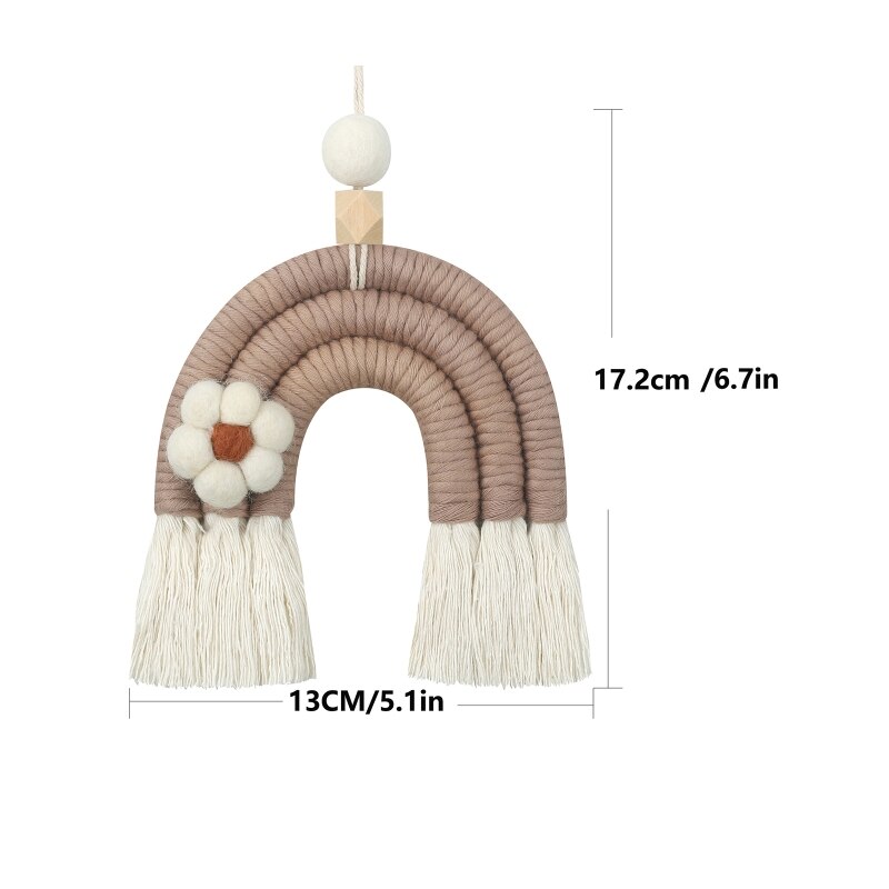 Handmade Macrame Rainbow Wall Hanging Baby Room Decor - Image 11