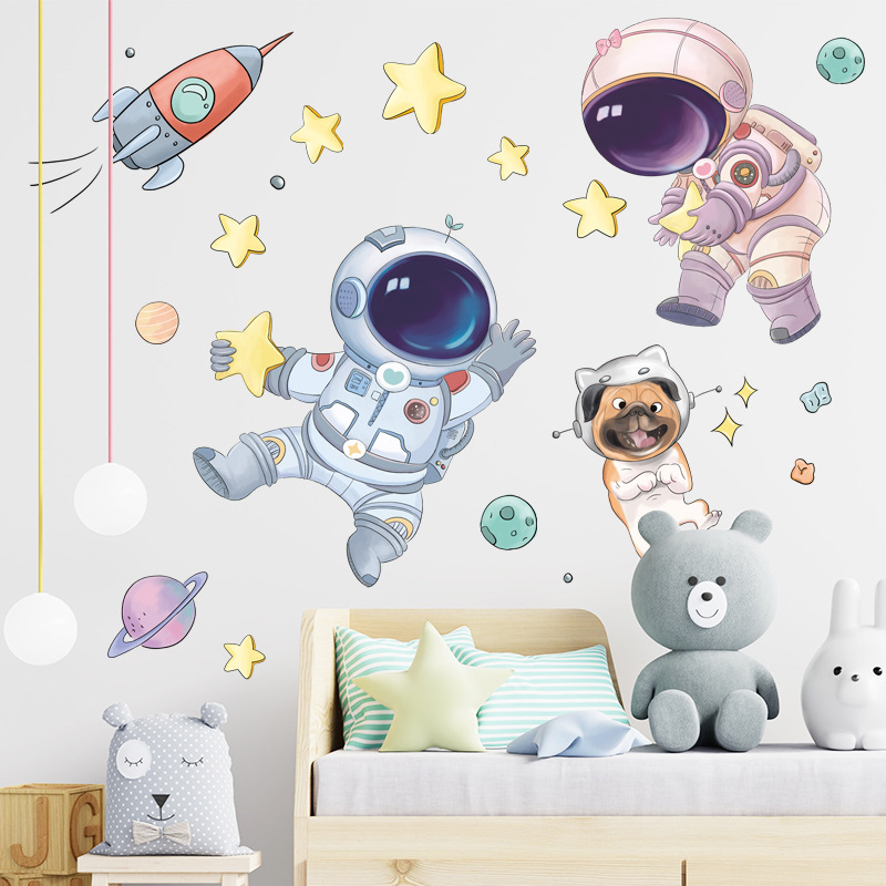 Space Astronaut Wall Stickers For Kids Room