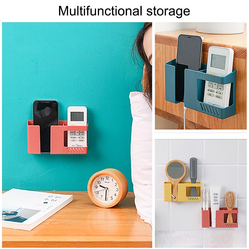 Wall-mounted Storage Box Punch-free Mobile Phone Remote Control Storage Rack - Image 4