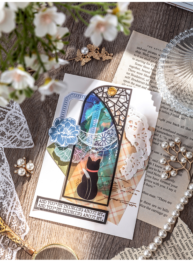 6 pcs/set Cute Creative Moon Black Cat Bookmark - Image 4