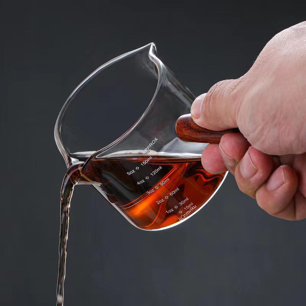 Heat-resistant Glass Coffee Measuring Cup Wooden Handle - Image 3