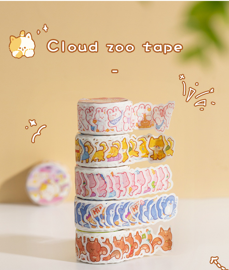 100 PCS/Roll Cartoon Dot Tape Cute For Scrapbooking - Image 2