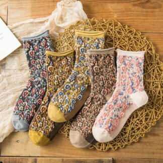 Colorful Flower Women Cotton Socks