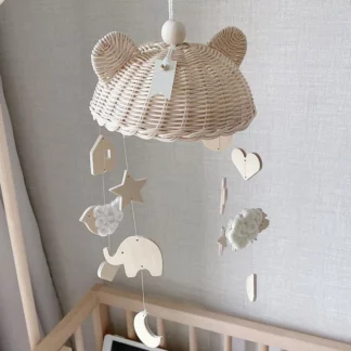 Baby Rattan Rattles Crib Mobiles Toy Elephant