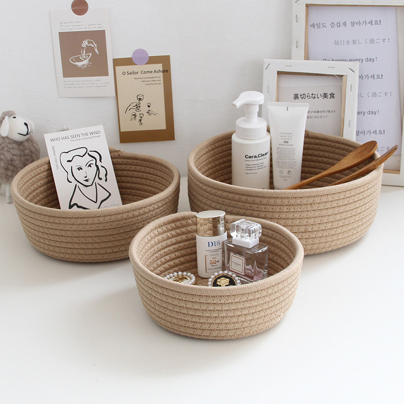 Nordic Cotton Rope Storage Baskets Woven - Image 3