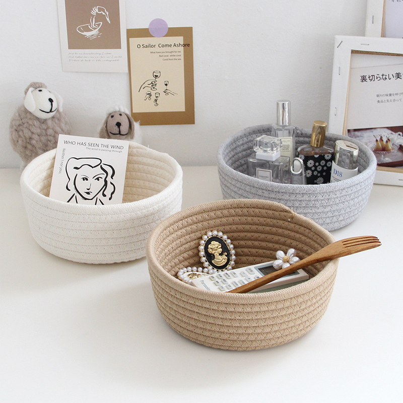 Nordic Cotton Rope Storage Baskets Woven - Image 4