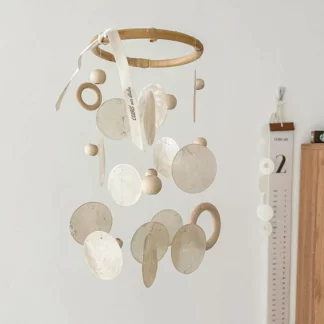 Nordic Style Baby Rattles Handmade Wooden Shell Wind Chimes