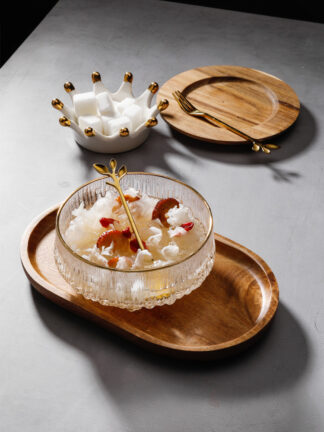 Ice Crystal Glass Bird's Nest Bowl