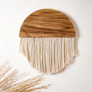 Hand Weaving Macrame Semicircle Board Wall Hanging