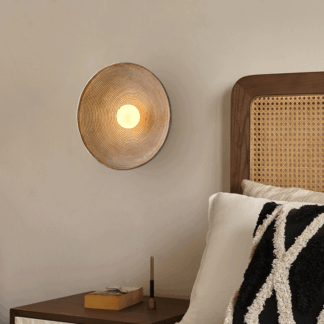 Retro Japanese Style Wall Circle Lamp