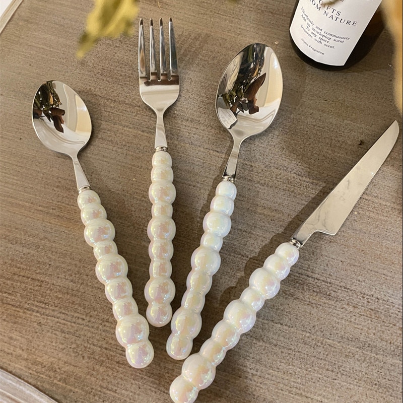 Stainless Steel Four-piece Set With Pearl Handle - Image 3