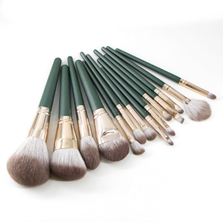14PCS Green Makeup Brushes Soft Fluffy Makeup Set