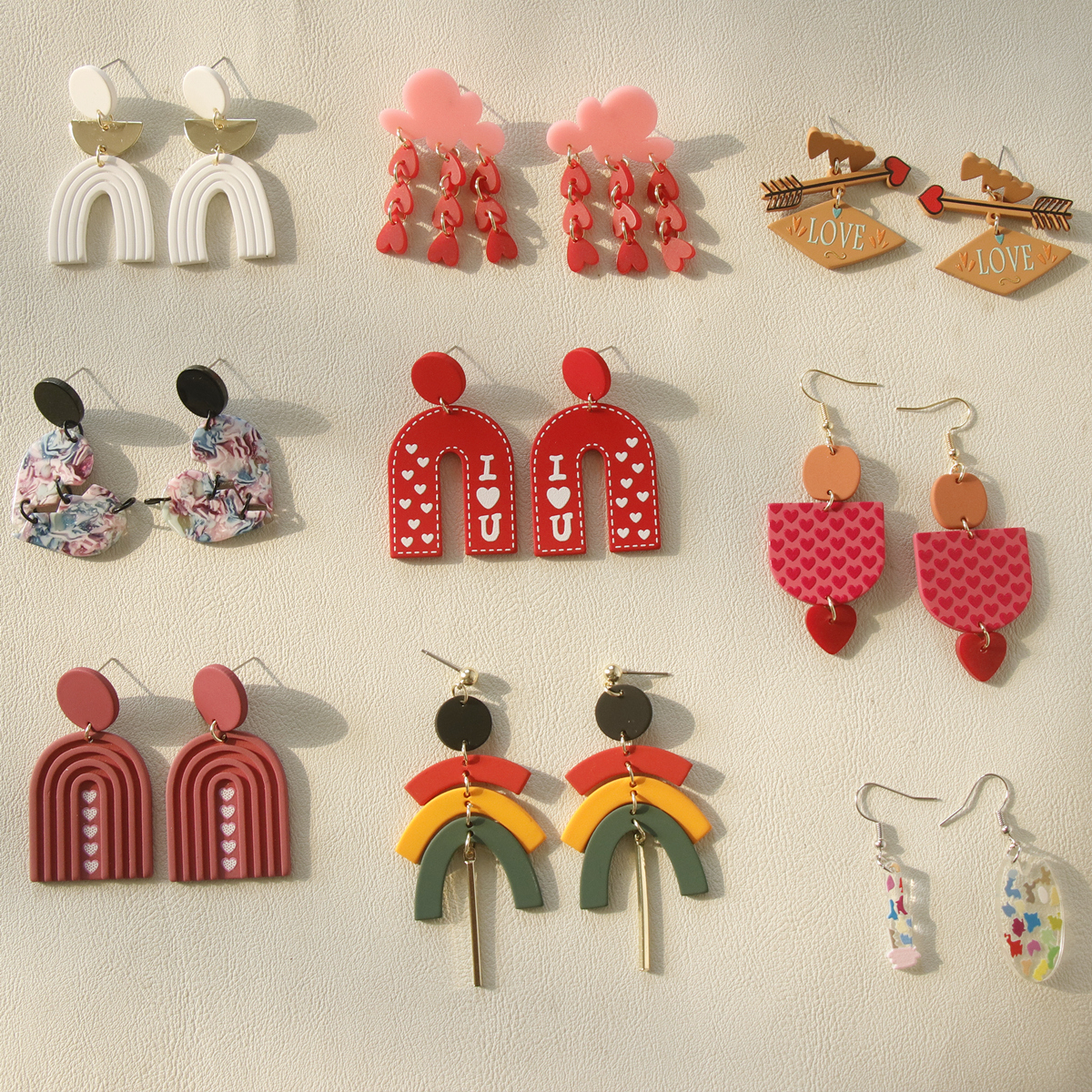 Acrylic Long Clay Texture Romantic Earring - Image 2