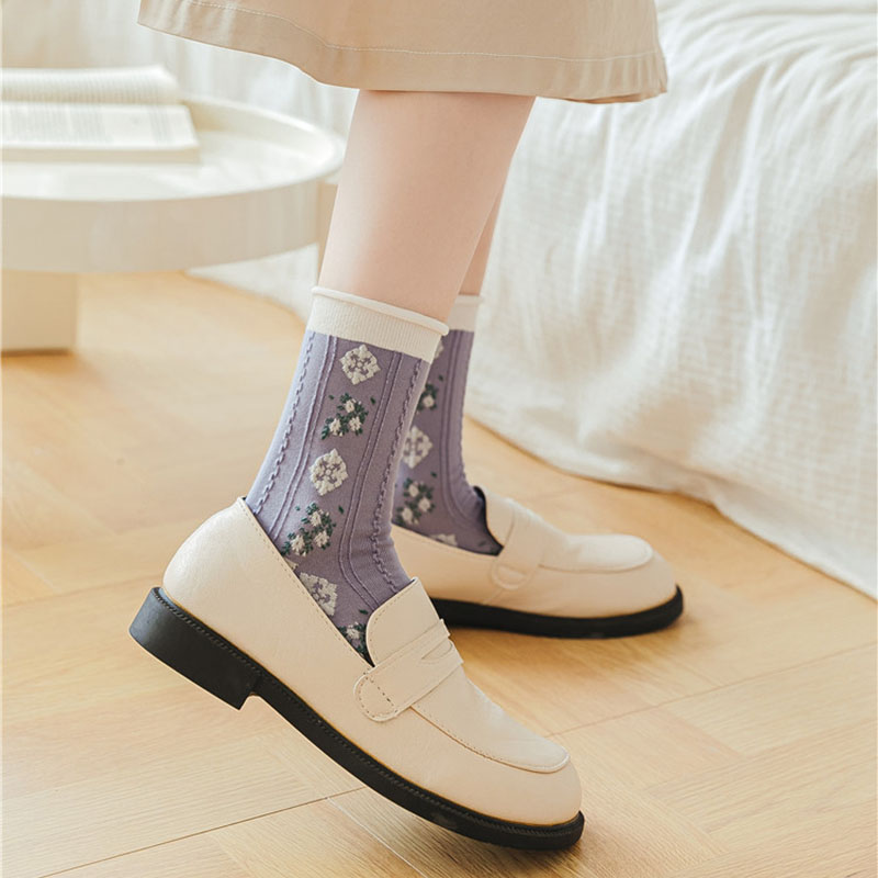 Japanese Mid-Tube Floral Socks - Image 6