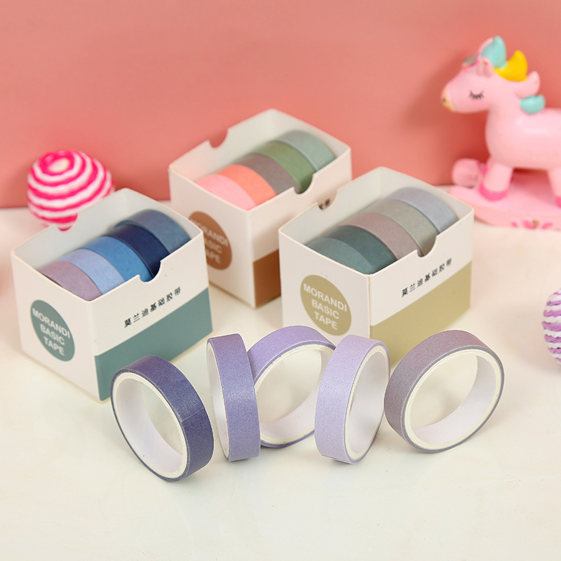 5 PCS/Box Solid Color Washi Tape Set - Image 2