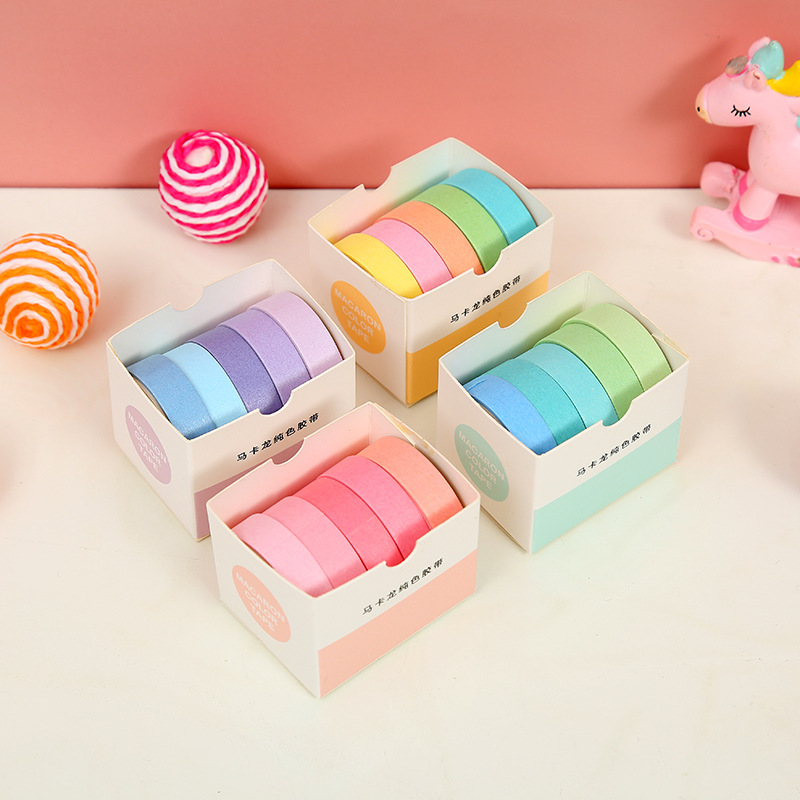 5 PCS/Box Solid Color Washi Tape Set - Image 3