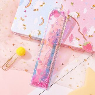 Kawaii Multifunction 15cm Bookmarks Ruler Pendant Glitter