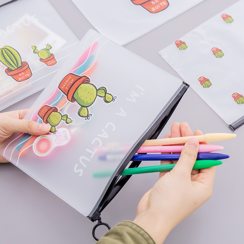 Kawaii Cactus Transparent Pencil Case For Kids - Image 4