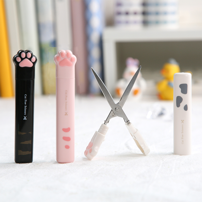 Cute Kawaii Cat's Paw Stationery Scissors Springback - Image 3
