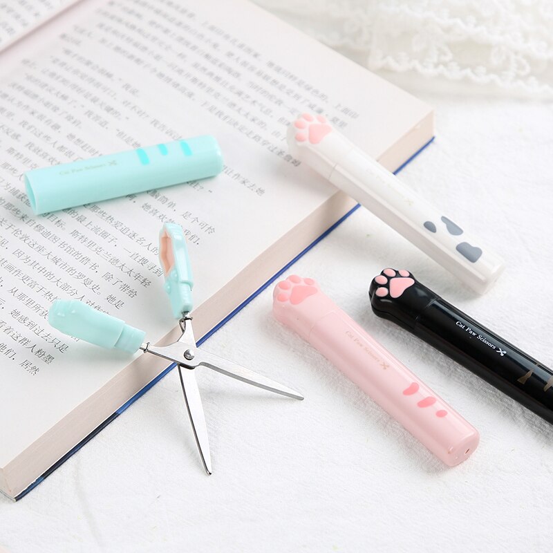 Cute Kawaii Cat's Paw Stationery Scissors Springback