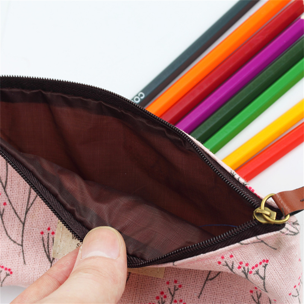 Fabric Floral Fresh Style Small Pencil Bag - Image 3
