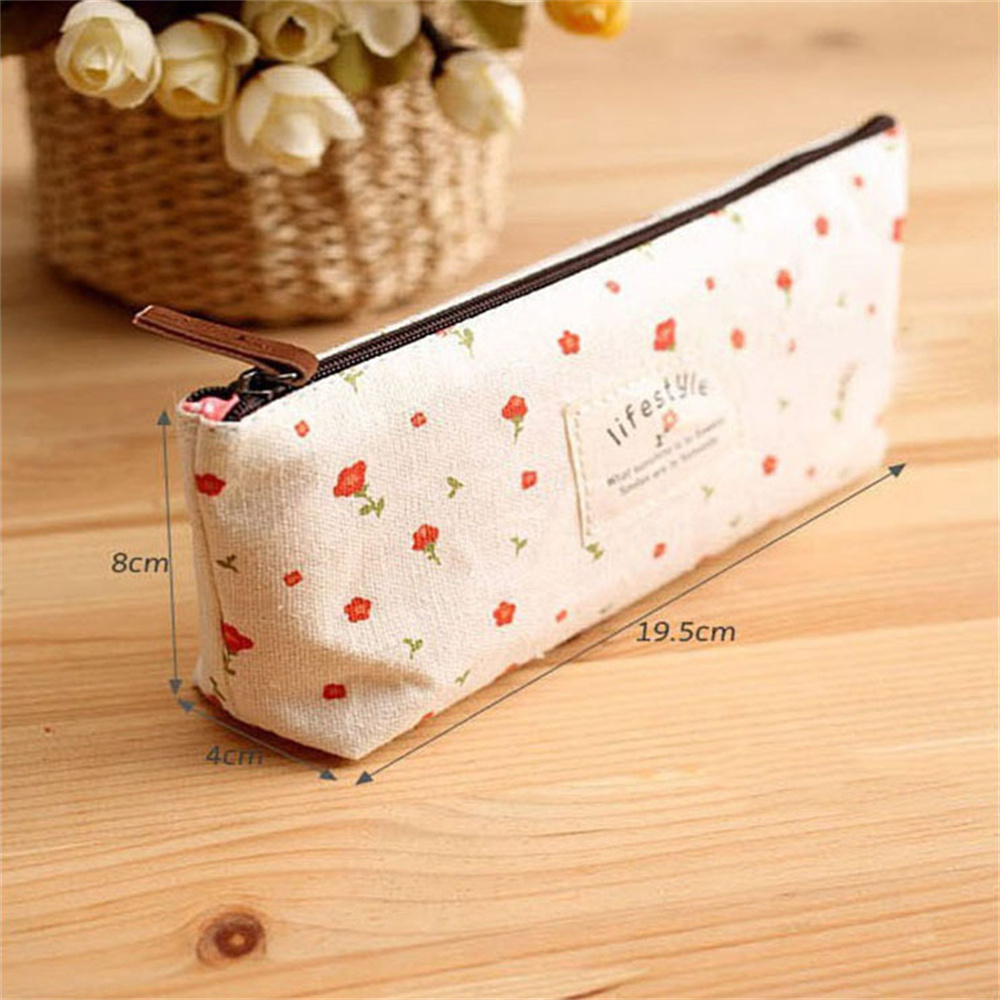 Fabric Floral Fresh Style Small Pencil Bag - Image 2
