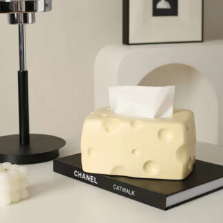 Kawaii Cheese Ceramic Tissue Storage Box For Home Decoration