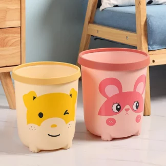 Trash Can Waste Bin Cute Rubbish Bucket, Set of 2