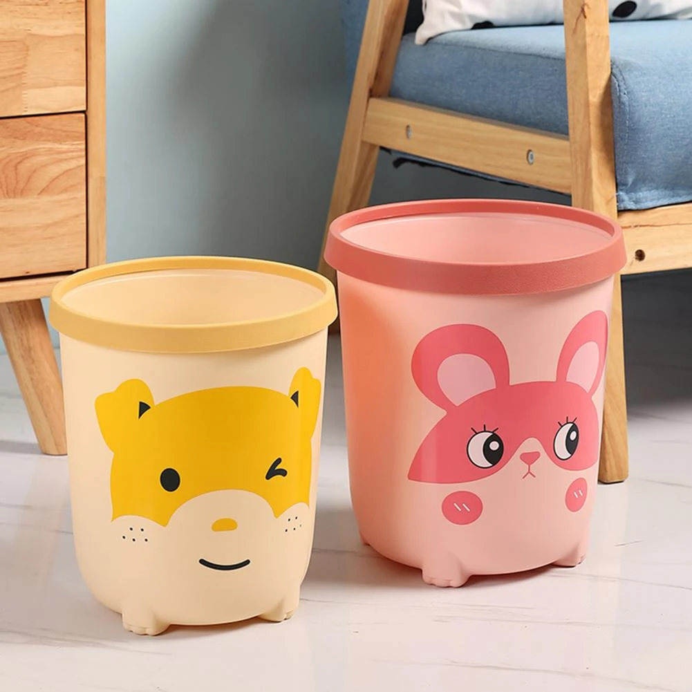 Trash Can Waste Bin Cute Rubbish Bucket, Set of 2