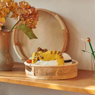 Rattan Hollowed-out Basket Simple Style
