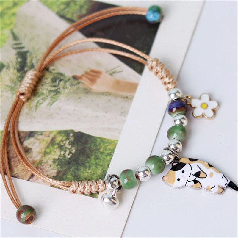 Cute Cartoon Animal Cat Flower Bracelet - Image 2