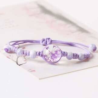 Flower In Glass Rope Handmade Bracelets