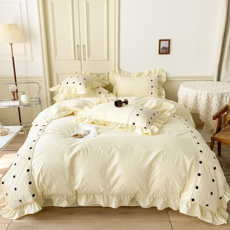 Korean Princess Style Chiffon Bedding Set, Queen Size - Image 5