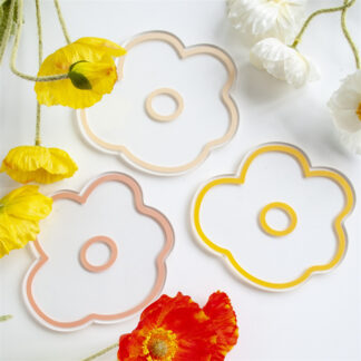 Korean Style Transparent Acrylic Cute Flower Cup Coaster