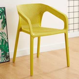 Dining Chairs PP Plastics Armchairs Nordic Yellow