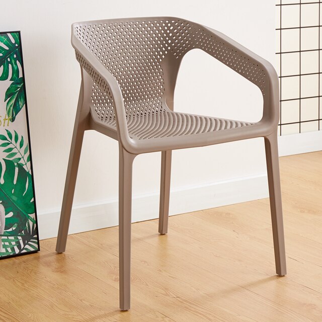 Dining Chairs PP Plastics Armchairs Nordic Grey
