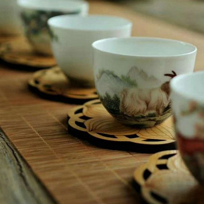 4PCS Lotus Leaf Shape Cup Coaster - Image 3