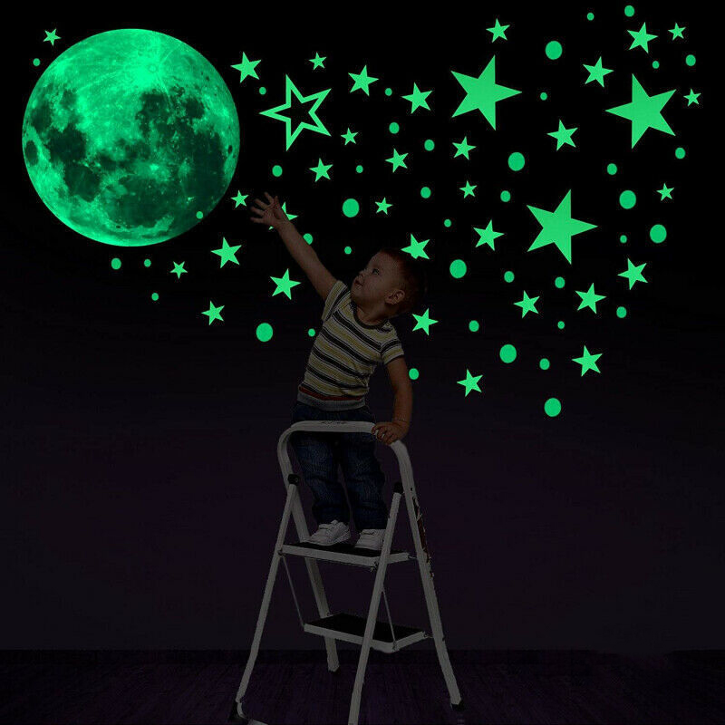 Luminous Moon and Stars Wall Stickers for Kids Room Baby Nursery - Image 4