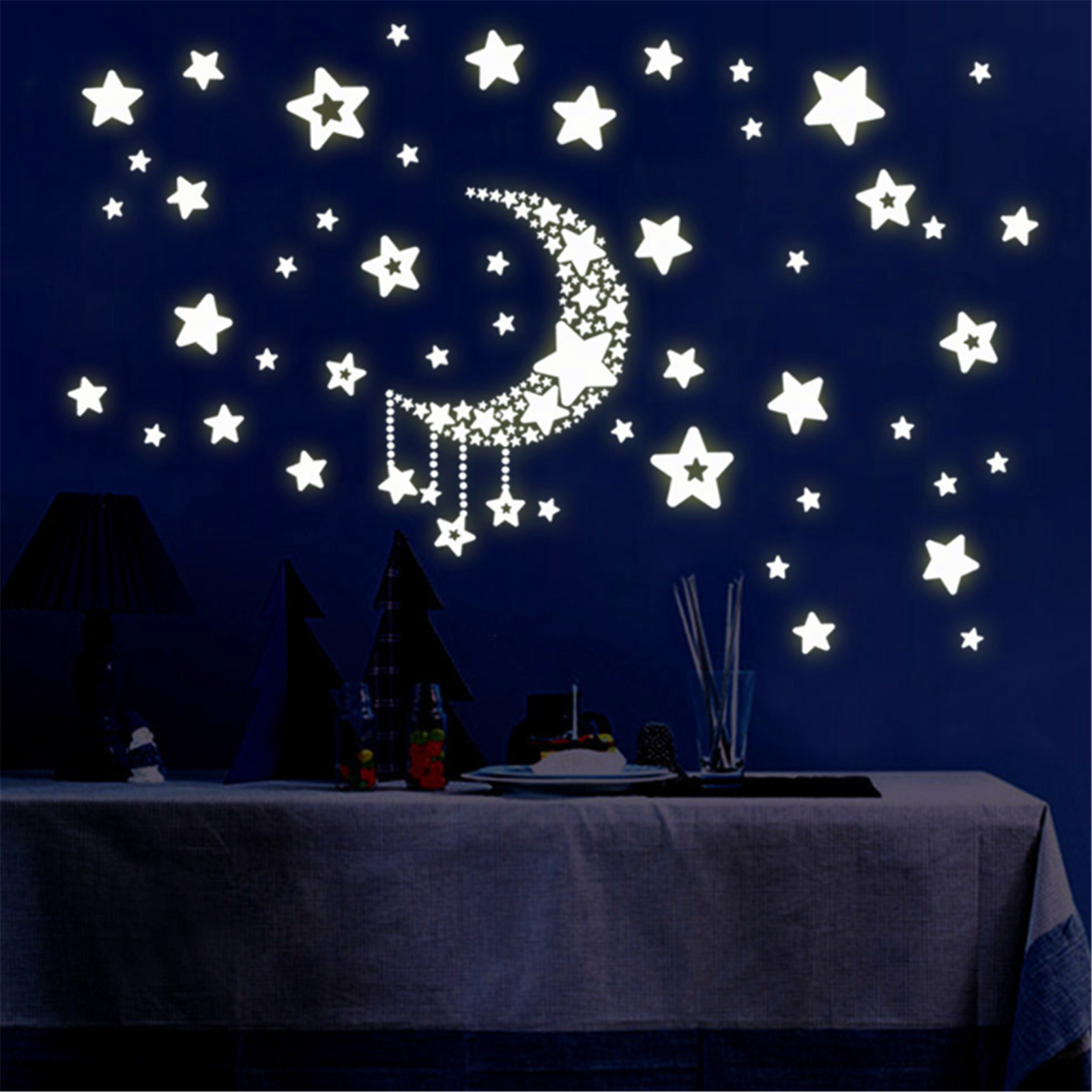 Luminous Stars Moon Fluorescent Wall Stickers - Image 2