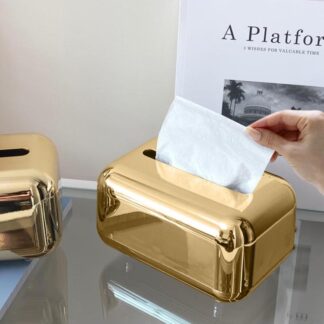 Luxury Golden Tissue Holder Kitchen Tissue Box