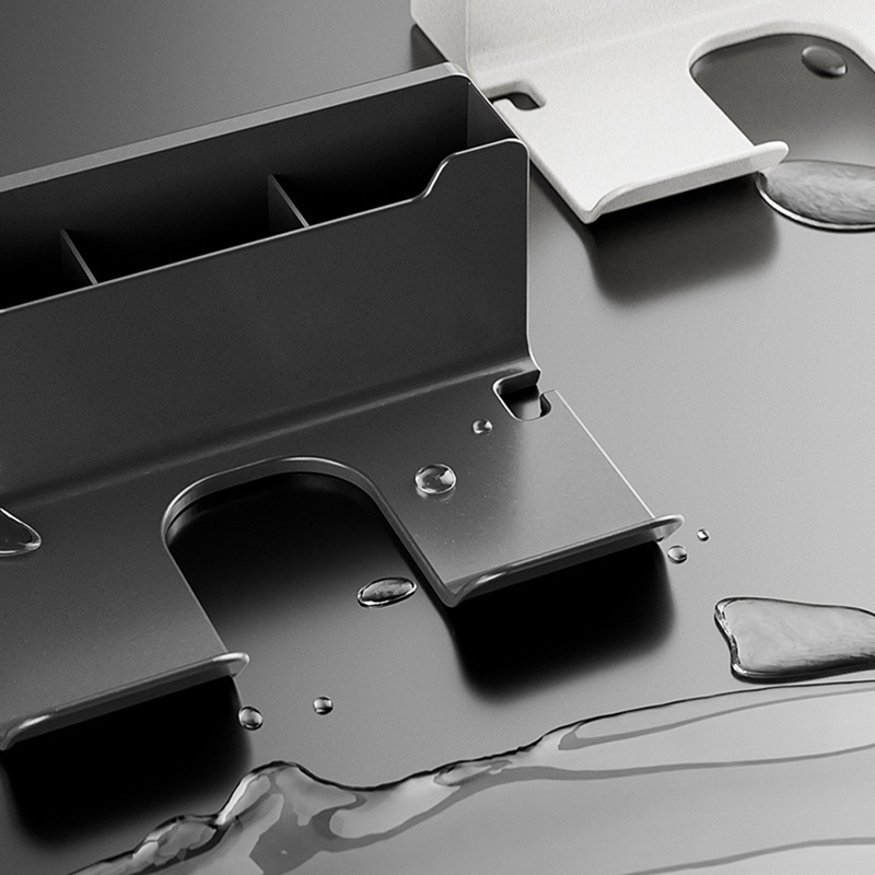 Wall Mounted Hair Dryer Holder Bathroom Shelf Multifunctional Storage - Image 3