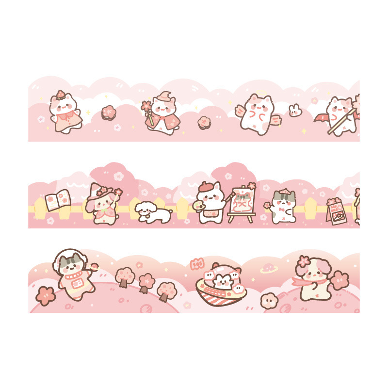Roll Cute Pink Cherry Blossoms Shaped Washi Tape - Image 5