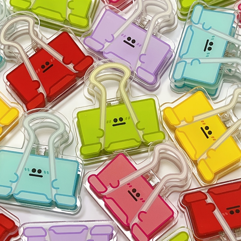 4PCS Multicolor Acrylic Paper Clips Cute Faces